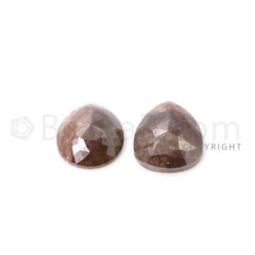 2 Brown Diamond Pear Shape Rose Cut Diamonds - 3.42 cts. (DRC1321)