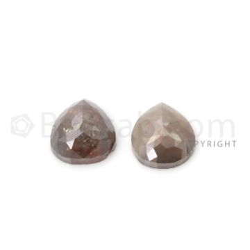2 Brown Diamond Pear Shape Rose Cut Diamonds - 3.73 cts. (DRC1322)