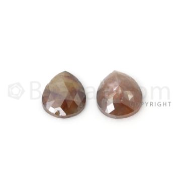 2 Yellow Diamond Pear Shape Rose Cut Diamonds - 2.84 cts. (DRC1323)