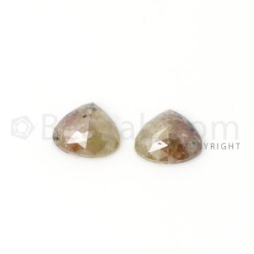 2 Yellow Diamond Pear Shape Rose Cut Diamonds - 2.35 cts. (DRC1325)