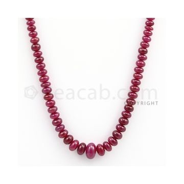 Ruby Roundel Beads - 1 Line - 119.65 carats - 18 inches - (RuRoB1003)