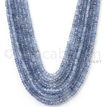 7 Lines - 2.8 to 5.2 mm - Light Blue Sapphire Faceted Beads - 502.00 cts. (SFB1076)