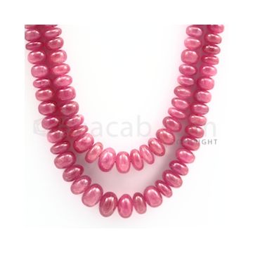 Pink Sapphire Roundel Beads - 2 Lines - 469.55 carats - 20 to 21 inches - (PnSRoB1001)
