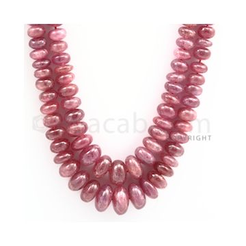 Pink Sapphire Roundel Beads - 2 Lines - 591.50 carats - 20 to 21 inches - (PnSRoB1002)
