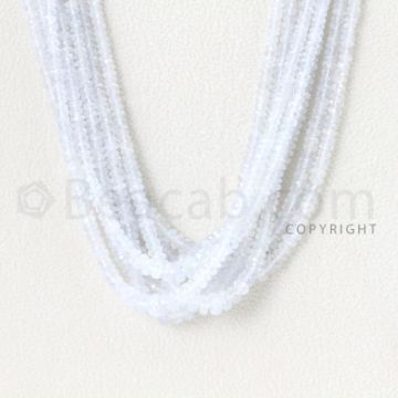 8 Lines - 2.8 to 5.7 mm - White Sapphire Faceted Beads - 543.00 cts. (WSFB1009)