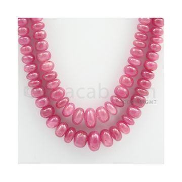 Pink Sapphire Roundel Beads - 2 Lines - 465.00 carats - 19 to 20 inches - (PnSRoB1003)