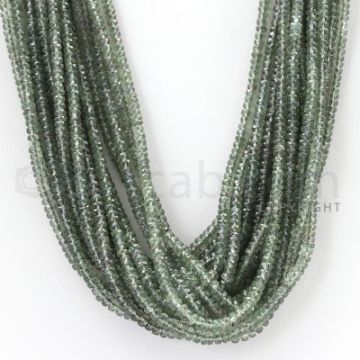 16 Lines - 2.7 to 4 mm - Light Green Sapphire Faceted Beads - 783.85 cts. (GSFB1013)