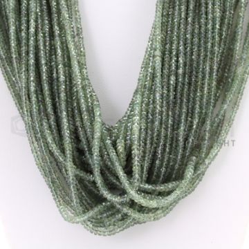 36 Lines - 2.6 to 4 mm - Light Green Sapphire Faceted Beads - 1727.00 cts. (GSFB1014)