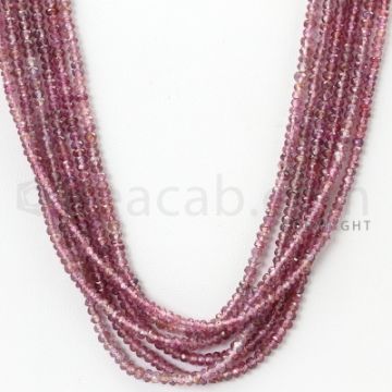 6 Lines - 2.7 to 3.2 mm - Medium Purple Sapphire Faceted Beads - 235.00 cts. (PPSFB1001)