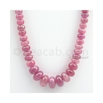 Pink Sapphire Roundel Beads - 1 Line - 249.00 carats - 18 inches - (PnSRoB1006)