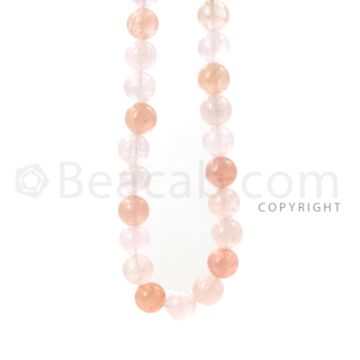 1 Line - 14 mm - Light Tones Morganite Smooth Beads - 588.00 cts. (MRB1001)