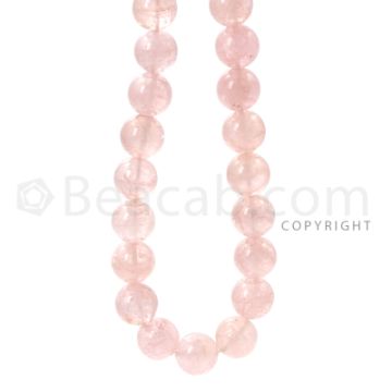 1 Line - 14 mm - Light Tones Morganite Smooth Beads - 569.00 cts. (MRB1002)