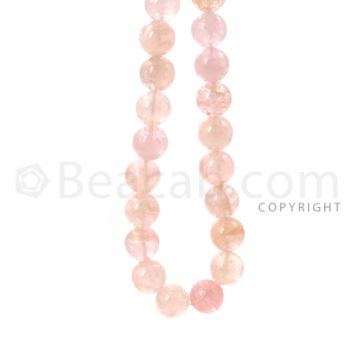 1 Line - 14mm - Light Tones Morganite Smooth Beads - 549.00 cts. (MRB1003)