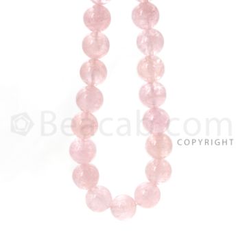 1 Line - 14 mm - Pink Morganite Smooth Beads - 569.50 cts. (MRB1007)