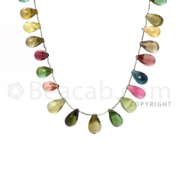 29 pcs - Medium Tones - Tourmaline Faceted Drops (AAA) - 158.25 cts. (TFD1001)