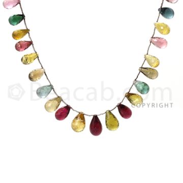 27 pcs - Medium Tones - Tourmaline Faceted Drops (AAA) - 152.00 cts. (TFD1002)