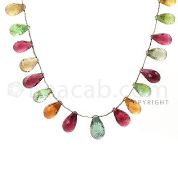 21 pcs - Medium Tones - Tourmaline Faceted Drops (AAA) - 112.00 cts. (TFD1003)