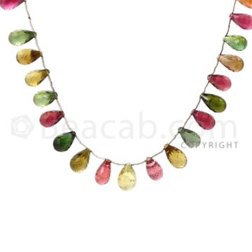 27 pcs - Medium Tones - Tourmaline Faceted Drops (AAA) - 137.75 cts. (TFD1004)