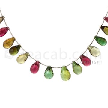 19 pcs - Medium Tones - Tourmaline Faceted Drops (AAA) - 112.50 cts. (TFD1006)