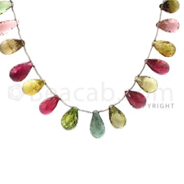 21 pcs - Medium Tones - Tourmaline Faceted Drops (AAA) - 108.00 cts. (TFD1008)