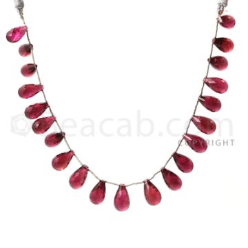 21 pcs - Dark Pink - Tourmaline Faceted Drops (AAA) - 148.50 cts. (TFD1010)