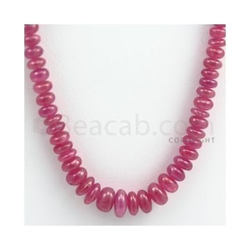 Pink Sapphire Roundel Beads - 1 Line - 189.00 carats - 18 inches - (PnSRoB1011)