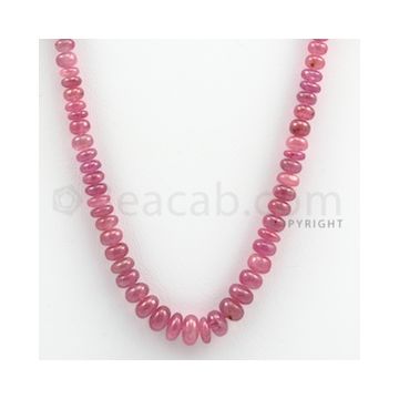 Pink Sapphire Roundel Beads - 1 Line - 137.00 carats - 16 inches - (PnSRoB1012)