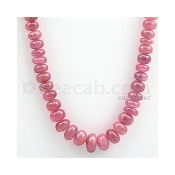 Pink Sapphire Roundel Beads - 1 Line - 218.00 carats - 19 inches - (PnSRoB1013)