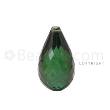 1 pc - Dark Green - Tourmaline Faceted Drop (AAA) - 11.41 cts. (TFD1034)
