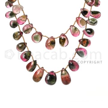 2 pcs - Dark Pink - Tourmaline Faceted Drops (AAA) - 300 cts. (TFD1051)