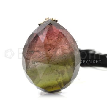 1 pc - Bi-Color - Tourmaline Faceted Drop (AAA) - 74.00 cts. (TFD1056)