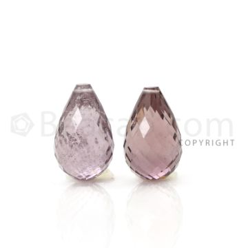 2 pcs - Light Purple - Tourmaline Faceted Drops (AAA) - 14.74 cts. (TFD1059)