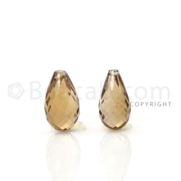 2 pcs - Light Brown - Tourmaline Faceted Drops (AAA) - 7.91 cts. (TFD1060)