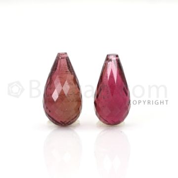 2 pcs - Medium Pink - Tourmaline Faceted Drops (AAA) - 13.42 cts. (TFD1070)