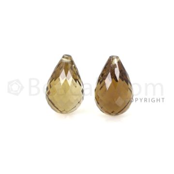 2 pcs - Light Green - Tourmaline Faceted Drops (AAA) - 11.19 cts. (TFD1096)