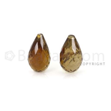 2 pcs - Brown - Tourmaline Faceted Drops (AAA) - 10.07 cts. (TFD1100)