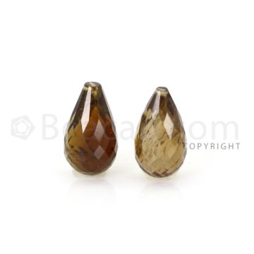 2 pcs - Brown - Tourmaline Faceted Drops (AAA) - 11.05 cts. (TFD1107)
