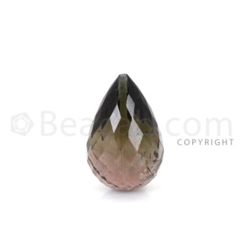 1 pc - Watermelon (Bi-Color) - Tourmaline Faceted Drop (AAA) - 13.87 cts. (TFD1113)