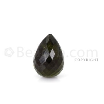 1 pc - Dark Green - Tourmaline Faceted Drop (AAA) - 12.02 cts. (TFD1114)