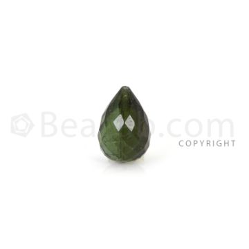 1 pc - Dark Green - Tourmaline Faceted Drop (AAA) - 4.56 cts. (TFD1117)