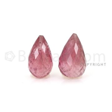 2 pcs - Medium Pink - Tourmaline Faceted Drops (AAA) - 13.52 cts. (TFD1122)