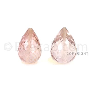 2 pcs - Light Pink - Tourmaline Faceted Drops (AAA) - 8.44 cts. (TFD1126)