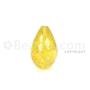 1 pc - Yellow - Tourmaline Faceted Drop (AAA) - 13.16 cts. (TFD1127)