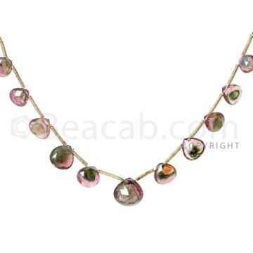 1 Line - Medium Tones - Watermelon Tourmaline Faceted Drops (AAA) - 42 cts. (TFD1149)