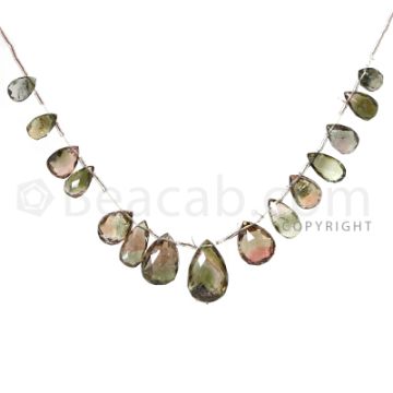 1 Line - Medium Tones - Watermelon Tourmaline Faceted Drops (AAA) - 45.5 cts. (TFD1150)