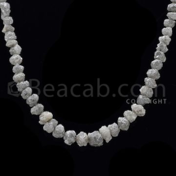 1 Line - Gray Diamond Rough Beads - 91.5 cts - 5.50 to 7.10 mm (RODB1019)