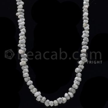 1 Line - Gray Diamond Rough Beads - 110.50 cts - 4.70 to 6.30 mm (RODB1014)