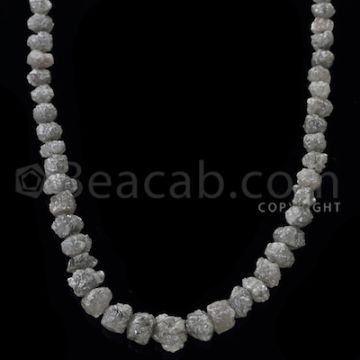 1 Line - Gray Diamond Rough Beads - 93.5 cts - 3.80 to 8.50 mm (RODB1020)