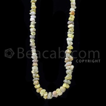 1 Line - Yellow Diamond Rough Beads - 86.00 cts - 4 to 8.10 mm (RODB1023)