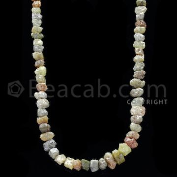 1 Line - Yellow Diamond Rough Beads - 108.00 cts - 4.50 to 7.20 mm (RODB1018)
